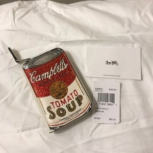 BNWT Coach Leather Campbell’s Soup Card Case